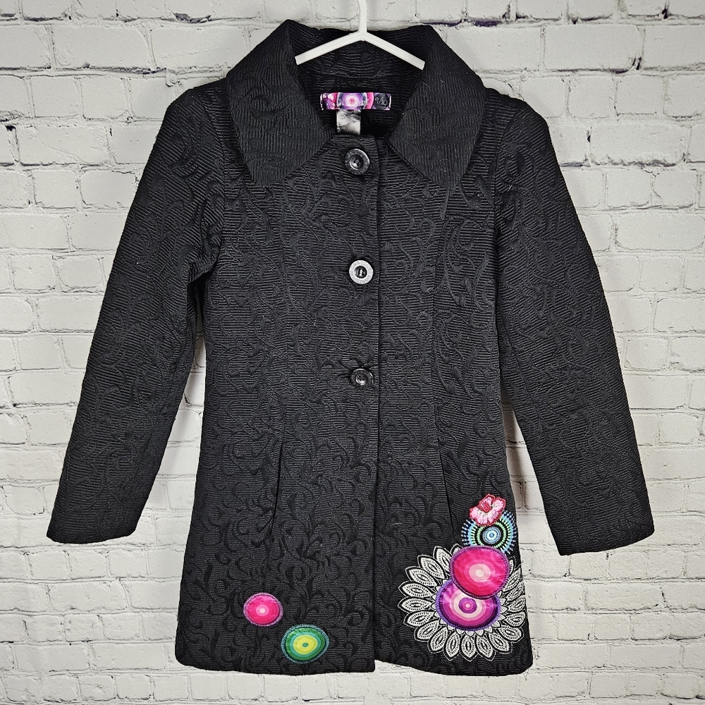 DESIGUAL | lined embroidered overcoat coat
